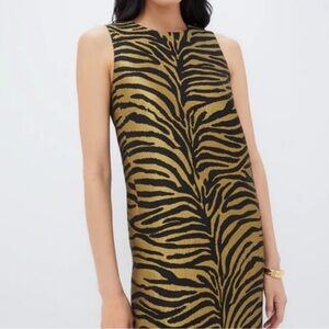 Tuckernuck Zebra Print Midi Dress - Black and Gold